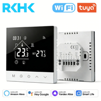 Termostato WiFi RKHK Tuya para Caldera de Gas, Calefacción por Suelo Radiante, Control de Temperatura, Compatible con Alexa y Google, Control por Voz