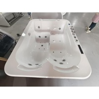 Baignoire de massage confortable moderne pour couples avec jets d'air et d'eau, idéale pour les fêtes