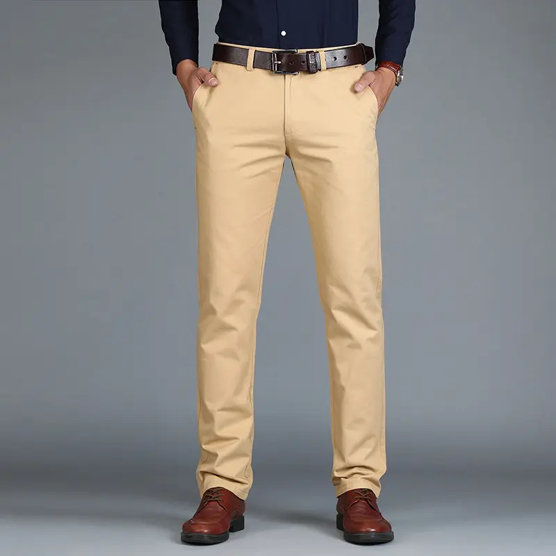 Boyutları 29-40 sıcak satış iş rahat pantolon erkekler bahar sonbahar giyim ince düz elbise pantolonu pamuklu pantolon