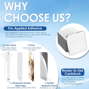 Wholesale Clear Fridge Magnet Clear Printing <b>Square</b> Durable <b>Frame</b> <b>Picture</b> Holder Acrylic Fridge Magnet for Promotion Gift - Product Image 3