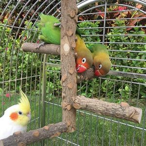 Natural Wooden Bird Perch for Parrots-Chewing Toy with <b>Ladder</b> Design for <b>Small</b> to Medium Parrots - Product Image 2