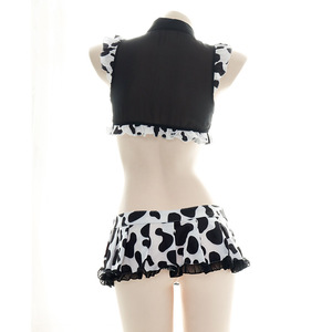 Disfraz Sexy de vaca para mujer y niña, traje de dama de honor francesa, Anime, lencería erótica, minifalda, nuevo - Product Image 5