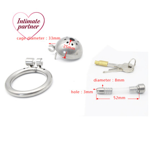 กรงครอบอวัยวะเพศชายพร้อมอุปกรณ์ล็อคแบบซ่อน 304 สตีล แหวนรัดองคชาต ท่อสวนปัสสาวะแบบตาไก่ ที่ขยายท่อปัสสาวะ ปลั๊กอวัยวะเพศชาย ท่อสวนปัสสาวะ - Product Image 2