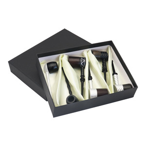 Juego de 6 Pipas de Tabaco de Madera de <span class=keywords><strong>Bubinga</strong></span> Africana, Pipa Corta para Fumar, Caja de Regalo para Hombre, Venta al Por Mayor - Product Image 1