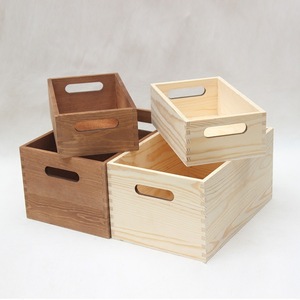 Chiyuan Wooden <b>Storage</b> <b>Box</b> Rectangle Open Top Solid Wood Desk Organizer - Product Image 2