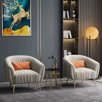 Fauteuil lounge en velours capitonné avec dossier réglable, fauteuil d'appoint moderne pour salon