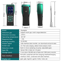 Pompe d'aspiration Portable 4-en-1 équipement de test de gaz SO2F2 F2 HF C2H2 CS2 SF6 détecteur de fuite de gaz capteur Co2 analyseur de gaz de combustion CL2