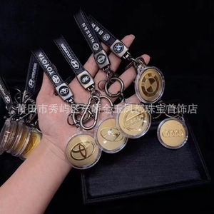 Portachiavi con ciondolo a forma di logo <span class=keywords><strong>auto</strong></span> <span class=keywords><strong>in</strong></span> oro puro 999 di Shuibeis, bestseller, ideale come <span class=keywords><strong>regalo</strong></span> per fidanzati e mariti per attirare i clienti - Product Image 2