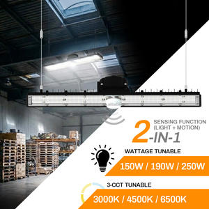 Patentli CEE Sertifikalı 250w Endüstriyel Lineer Atölye Lambası Hareket Sensörü ve Işık Sensörü Entegre Led Yüksek Tavan Lambası - Product Image 1