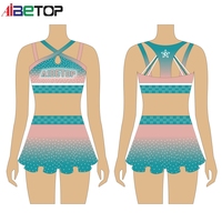 Hot Custom Youth Training Competition Cheer Practice Wear Crop Top Cheerleading Uniformes Filles Set Strass Free Design