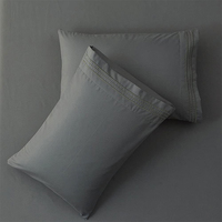 Ensemble de draps de lit promotionnels de luxe en microfibre brossée unie toutes saisons 100 % polyester, taille Queen, pour la maison