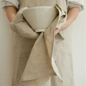 Wholesale Solid Cotton Linen Hemp Tea Towels Large Size Cloth Napkins For Kitchen