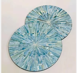 ชุดแผ่นรองจานตกแต่งรูปดอกไม้สไตล์โมเดิร์น ทำจากหวายรักษ์โลก ประดับมุกแท้ ดีไซน์เปลือกหอย ขายส่ง - Product Image 2