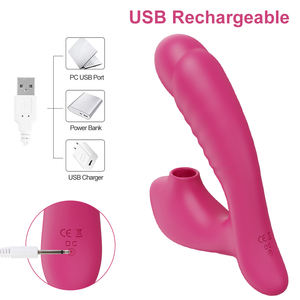 Hot Sell Adult Sexy Produkte 2-in-1 Saugen Leistungs starker Vibrator 10 Geschwindigkeiten Stimulieren Klitoris Vagina G-Punkt Vibrator - Product Image 4
