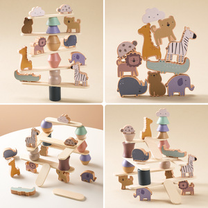 Bloques de Madera para Equilibrio, Juguete de Animales para Reconocimiento de Colores, Rompecabezas Clásico, Entrenamiento de Concentración, Educación Montessori - Product Image 6