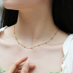 Collier bohème en or pour femmes, bijoux de mode d'été, chaîne en or, graine colorée, perles Miyuki, <span class=keywords><strong>2023</strong></span> - Product Image 1