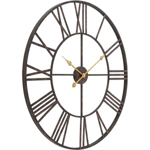 SWT vente <span class=keywords><strong>en</strong></span> <span class=keywords><strong>gros</strong></span> 24 pouces/60cm classique salon décoration <span class=keywords><strong>en</strong></span> métal <span class=keywords><strong>horloge</strong></span> murale chiffres romains métal géométrique horloges murales pour <span class=keywords><strong>bureau</strong></span> - Product Image 6