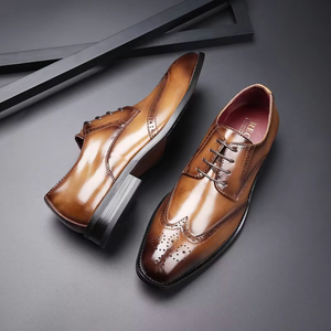 Zapatos de Cuero Genuino de Alta Calidad y Estilo para Hombre, Zapatos de Negocios de Estilo Vintage, Zapatos Cómodos Personalizados para Oficina, Uso Diario, Bodas y Exteriores - Product Image 2