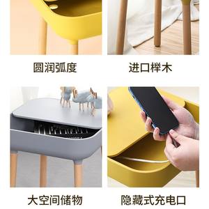 Mesa de Centro Moderna y Sencilla de Plástico con Espacio de Almacenamiento, Color Amarillo, Mesa Auxiliar para Sala de Estar - Product Image 4