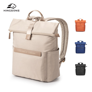 Kingsons Women's <b>Backpack</b> 15 Inches Expandable Zipper Closure Everyday Use Solid Color Student <b>Backpack</b> - Product Image 5