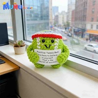 Peluche Amigurumi Faite Main en Crochet en Forme de Balle de Tennis, Poupée Sportive Rembourrée pour Décoration Maison, Club, Salle, Cadeau