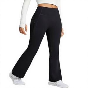 Women High Waist <b>Black</b> <b>Leggings</b> Slim Fit Knitted Spandex Cotton Winter Casual Solid Color Breathable Full Length Pants - Product Image 1