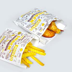 Sacs en papier pour restaurant personnalisés en gros, sacs en papier résistants à l'huile, sacs en papier jetables pour collations, logo personnalisable - Product Image 3