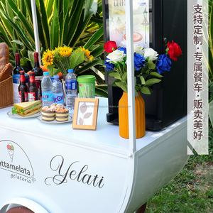 Chariot à café OEM, vélo avec réfrigérateur, remorque de voiture de restauration rapide à 3 roues, camion de restauration rapide à vendre - Product Image 4