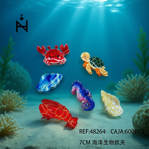 Pinza para el pelo con diseño de vida marina de 7 cm, accesorios para el cabello para mujeres y niñas - Product Image 3