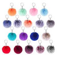 Promotion cadeau doux mignon pompon boule de fourrure en peluche en forme de cœur boules duveteuses grand porte-clés porte-clés fausse fourrure pompons