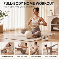 Micogo – Ensemble d'équipement de Pilates 5-en-1 en silicone liquide de qualité supérieure, personnalisé, avec coffret cadeau de luxe pour entraînement à domicile