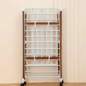 Séchoir <span class=keywords><strong>à</strong></span> linge multifonctionnel pliable <span class=keywords><strong>à</strong></span> double couche pour chambre, balcon, avec <span class=keywords><strong>roulettes</strong></span>, pour <span class=keywords><strong>vêtements</strong></span>, couettes et serviettes - Product Image 5