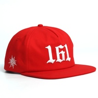 Casquette Snapback Rouge Unie à Visière Plate avec Broderie 3D Gonflée Lettres Gothiques Personnalisées en Coton, Style Hip Hop Streetwear pour Hommes