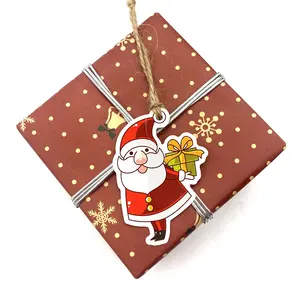OEM kualitas hadiah Natal dekorasi kartun tag ransel pakaian tag kertas