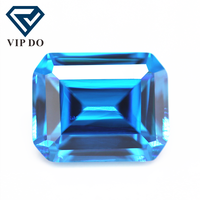 Pierres synthétiques de zircone cubique de qualité 5A, taille octogonale 3*5-10*14 mm, taille machine, aquamarine/bleu aqua/bleu topaze, émeraude synthétique taille CZ