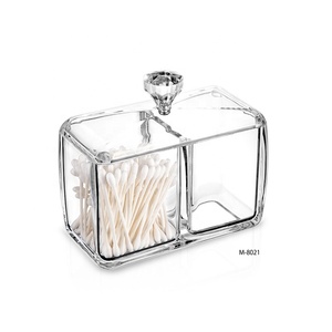 Transparent <span class=keywords><strong>De</strong></span> <span class=keywords><strong>Bureau</strong></span> En Plastique Boîte <span class=keywords><strong>De</strong></span> Coton-Tige Trombones Organisateur Boîte en Coton Avec Couvercle - Product Image 1