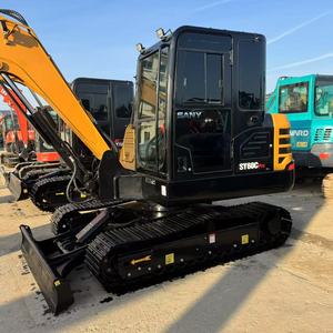 Miniexcavadora Sany SY60C Pro con pocas horas de trabajo, excavadora de cadenas de 6 toneladas con el mejor precio, Sany SY60C para agricultura con certificación CE - Product Image 4
