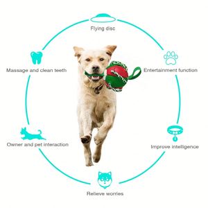 Jouets interactifs pour chiens avec corde à mâcher, jouets d'extérieur pour exercices de traction, balles rebondissantes volantes, jouets récompenses pour chiens agressifs - Product Image 2