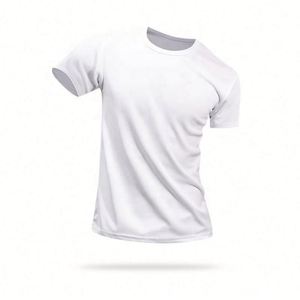 Free Sample Custom Silk Screen Printed Logo Solid 100% Polyester O-Neck Short <b>Sleeve</b> Regular Fit Eco-Friendly Quick Dry Men - Product Image 4