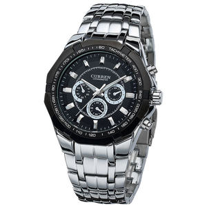 Montre CURREN 8084 en acier inoxydable, étanche, pour homme, de marque, tendance, décontractée, sportive, de luxe, à quartz, pour Reloj Para Hombre - Product Image 1