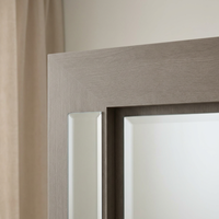 Armoire de chambre moderne en mélamine avec miroir pleine longueur, portes battantes, durable, gain de place, grande capacité, pour hôtel et maison