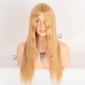 วิกผมสีบลอนด์สตรอเบอรี่แบบเส้นผมตรงขนาด18นิ้วไม่ตรวจจับได้สวยและใส่สบาย - Product Image 1