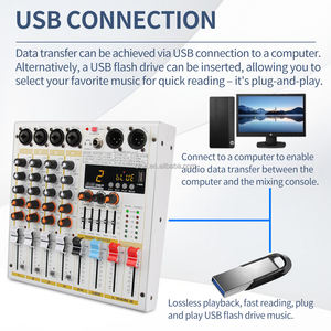 Console de mixage audio musicale Clavax CLMC-PAC4 4 canaux en métal avec BT USB égaliseur 5 bandes 99 effets Mute 48V <span class=keywords><strong>Phantom</strong></span> - Product Image 3