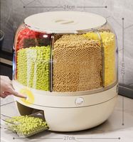 Distributeur de riz rotatif pour restaurant, conteneur de stockage en plastique pour céréales, distributeur alimentaire rotatif