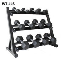 Support de rangement vertical pliable en acier pour haltères, 3 niveaux, noir, avec logo personnalisé, sécurisé, pour équipement de gym à domicile - Grande vente