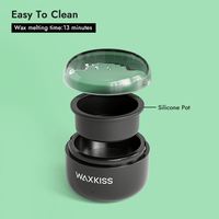 Kit de mini pot de cire de nez en silicone facile à nettoyer de 8ml Machine à cire dépilatoire noire portable pour l'épilation des oreilles et la mise en forme des sourcils
