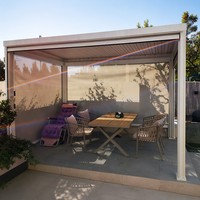 Système de toit à lames motorisé en aluminium pour pergola, auvent étanche pour jardin, balcon, terrasse, gazebo moderne avec revêtement en poudre