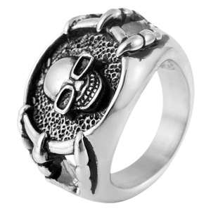 yunnique Retro Punk <b>Skull</b> Stainless Steel <b>Ring</b> For Men 21 Geometric Design Jewelry Gift - Product Image 5
