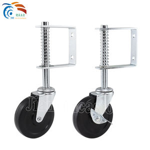 Feder belastete Möbel Gate Caster 100mm 4 Zoll Hartgummi rad für Metall möbel - Product Image 3