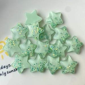 100 unids/bolsa púrpura rosa azul amarillo brillo estrella de cinco puntas dijes de resina para Slime funda móvil llavero DIY decoración artesanal - Product Image 2